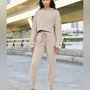 Alo Muse Beige Hoodie and Jogger Set